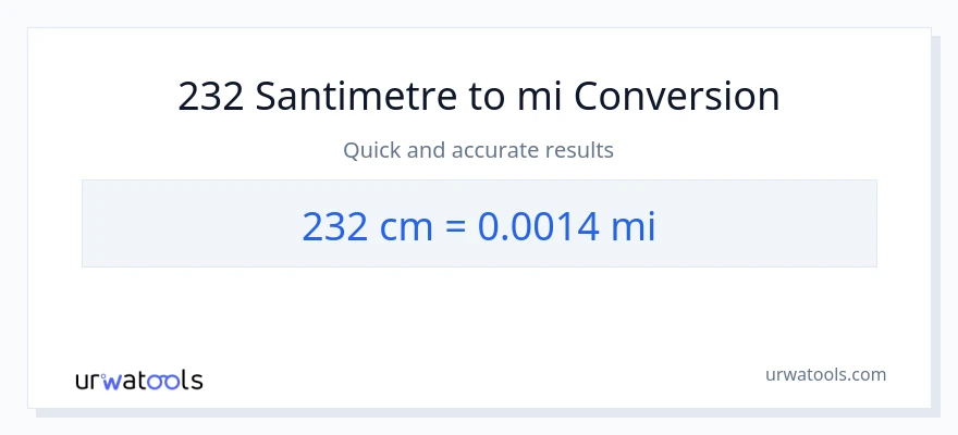 232 Santimetre'den mil'e dönüşüm