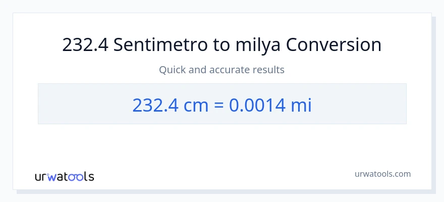 232.4 Mga Sentimetro patungong milya na conversion