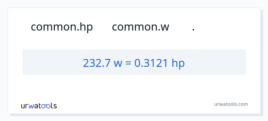 تبدیل 232.7 وات به اسب بخار