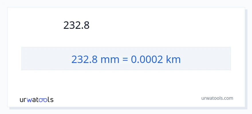 232.8 ミリメートル から キロメートル への変換