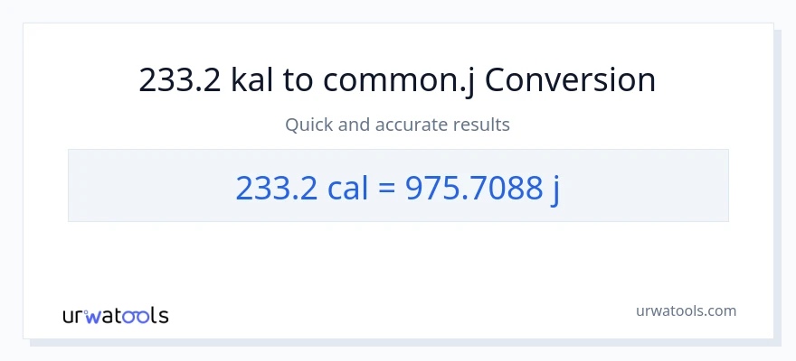 233.2 mga kaloriya patungong mga joule na conversion