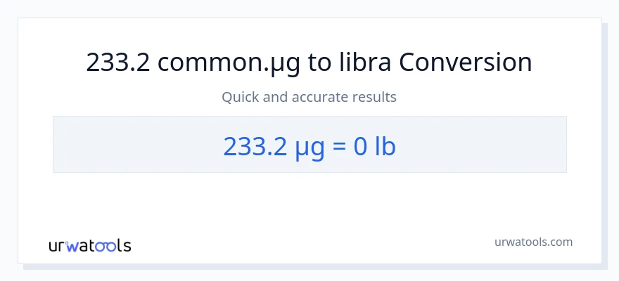 233.2 mga mikrogramo patungong Lbs na conversion