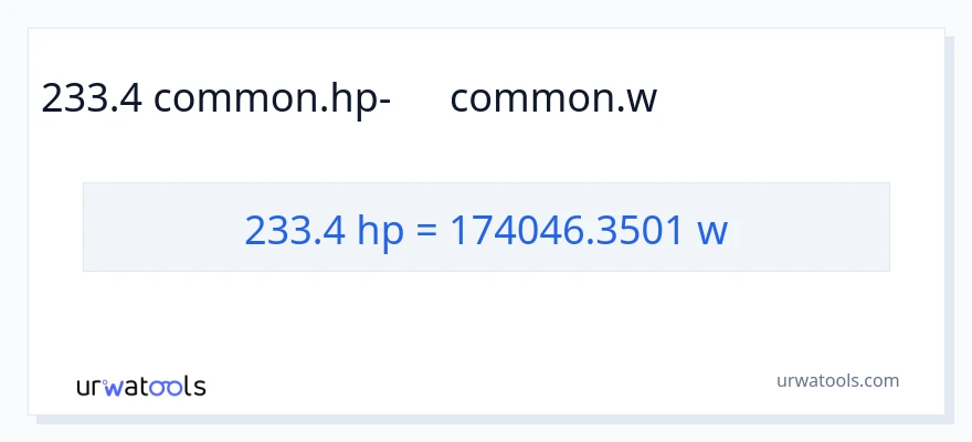 233.4 ձիաուժ-ից վատտ փոխակերպում