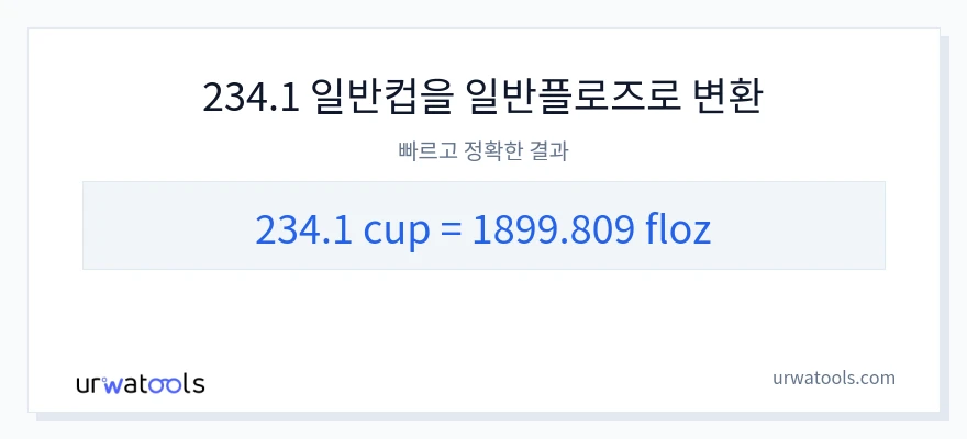 234.1 컵에서 액량 온스으로의 변환