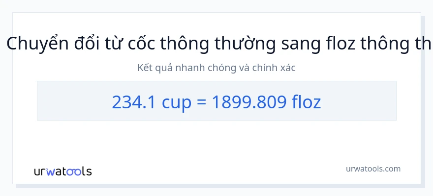 Chuyển đổi 234.1 cốc sang ounce chất lỏng