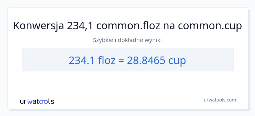 Konwersja 234.1 uncje płynu do stan nietrzeźwy