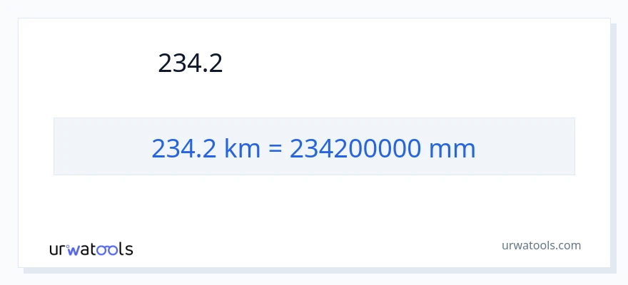 234.2 キロメートル から ミリメートル への変換