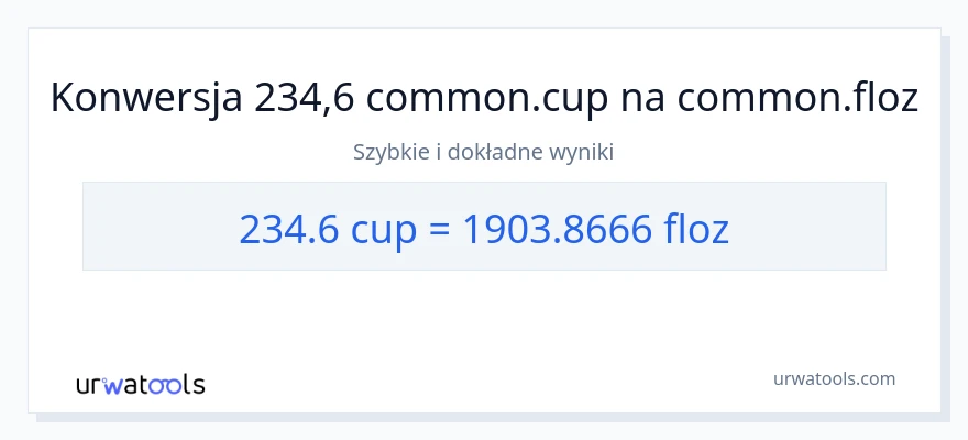 Konwersja 234.6 stan nietrzeźwy do uncje płynu