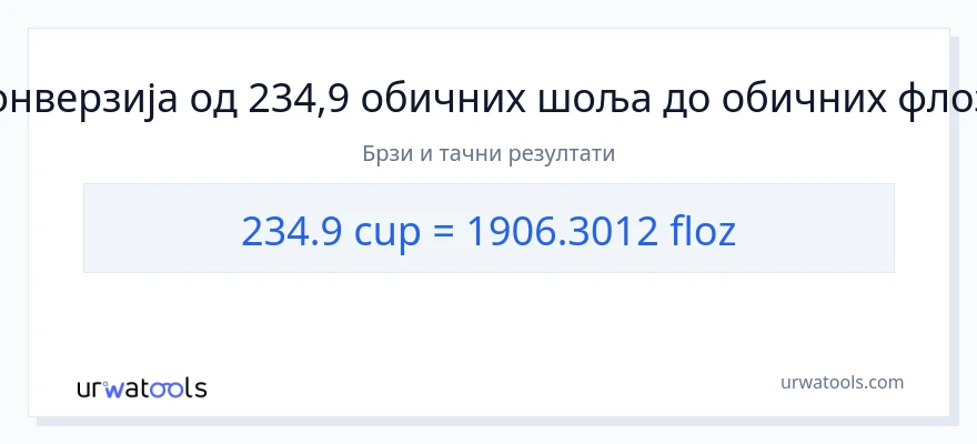 Конверзија од шоље до течне унце: 1}