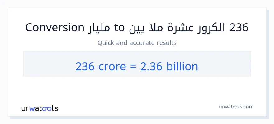 التحويل من 236 كرور إلى مليارات