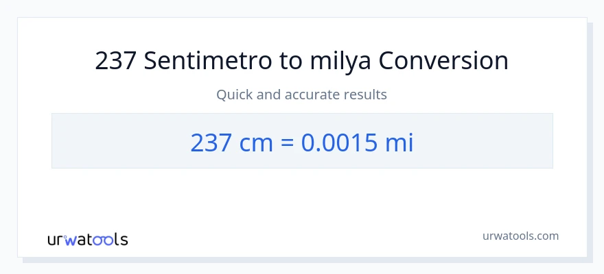 237 Mga Sentimetro patungong milya na conversion