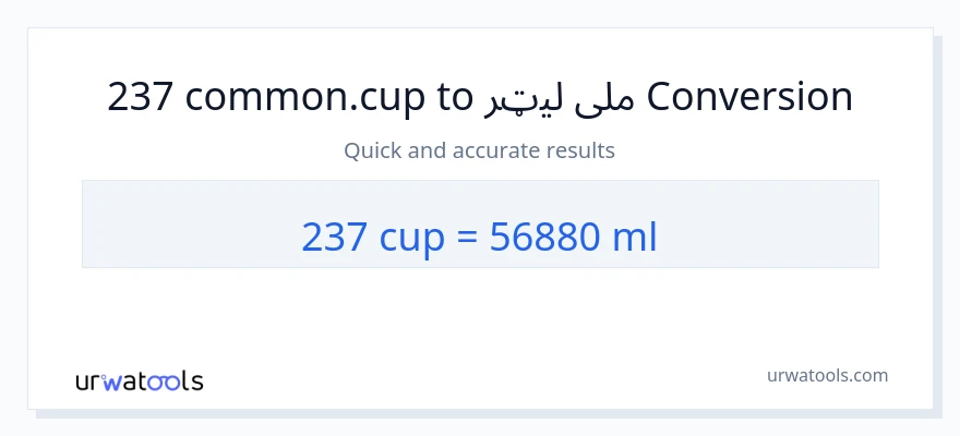 237 پيالې ته ملی لیټرونه بدلون