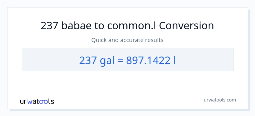 237 Mga galon patungong Liters na conversion