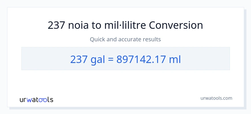 Conversió de 237 Galons a mil·lilitres