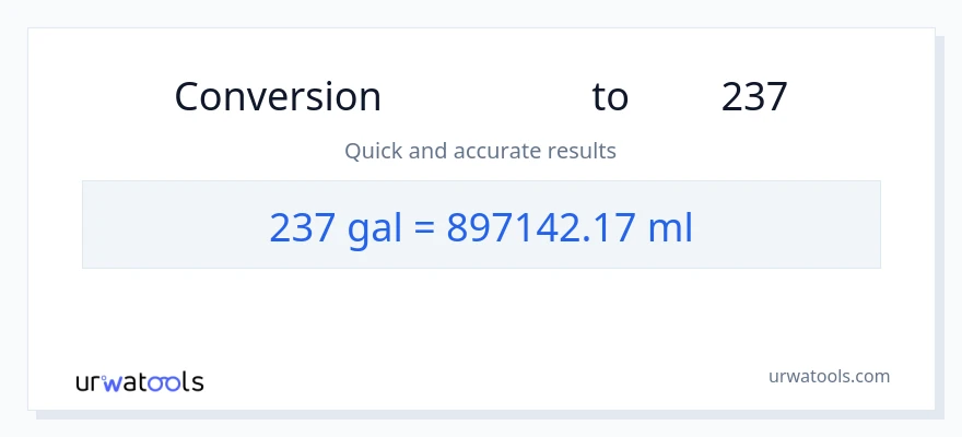 تبدیل 237 گالن به میلی‌لیتر