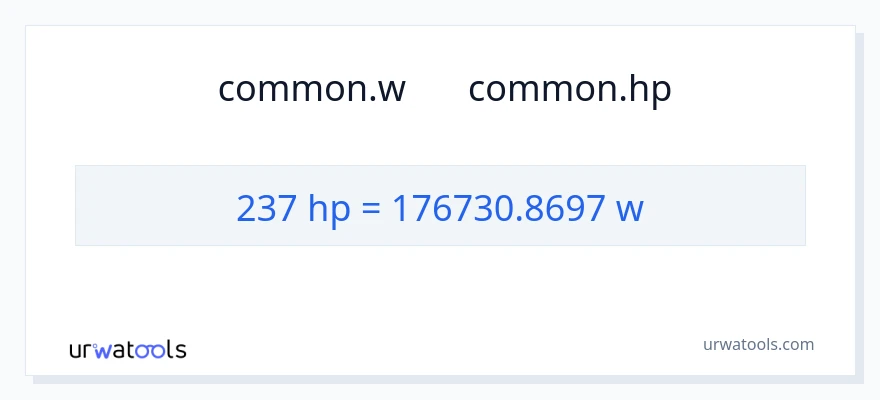 تبدیل 237 اسب بخار به وات