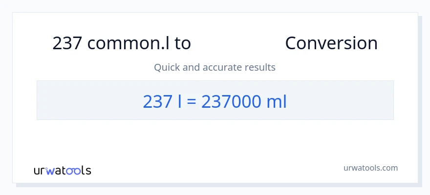 تبدیل 237 Liters به میلی‌لیتر