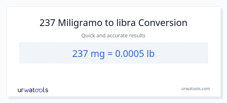 237 miligramo patungong Lbs na conversion