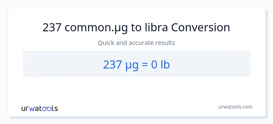 237 mga mikrogramo patungong Lbs na conversion