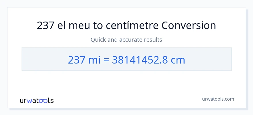 Conversió de 237 milles a Centímetres