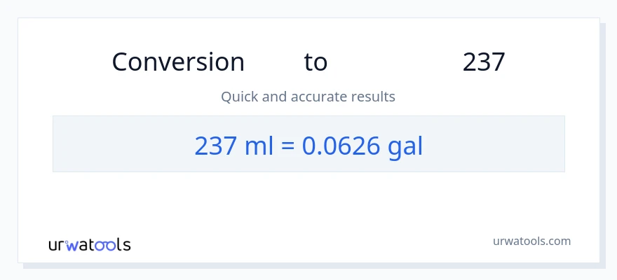تبدیل 237 میلی‌لیتر به گالن
