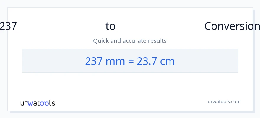 237 மில்லிமீட்டர்கள் இலிருந்து சென்டிமீட்டர்கள் வரை மாற்றம்