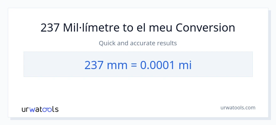 Conversió de 237 mil·límetres a milles
