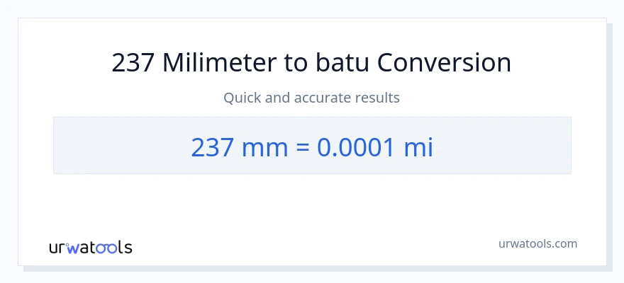 Penukaran 237 milimeter kepada batu