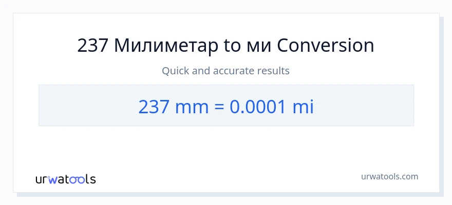 Конверзија од милиметри до миље: 1}