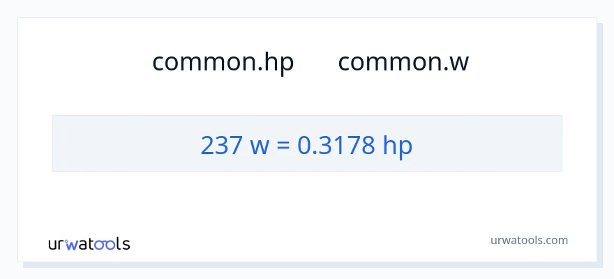 تبدیل 237 وات به اسب بخار