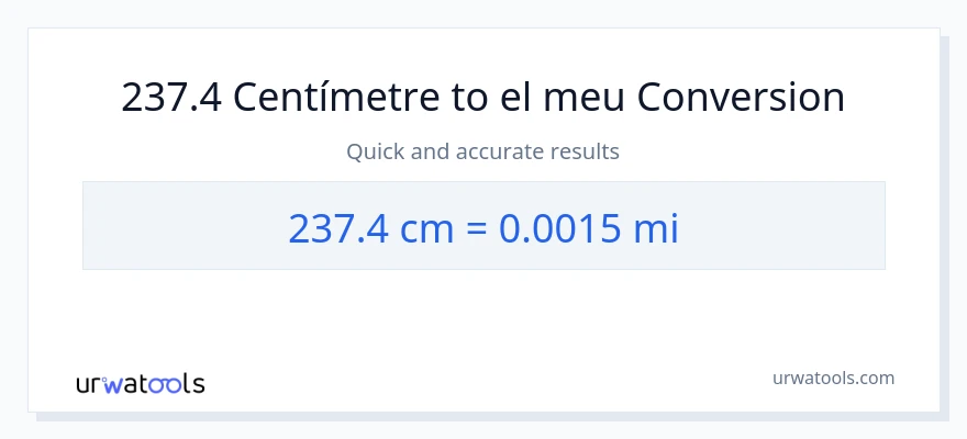 Conversió de 237.4 Centímetres a milles