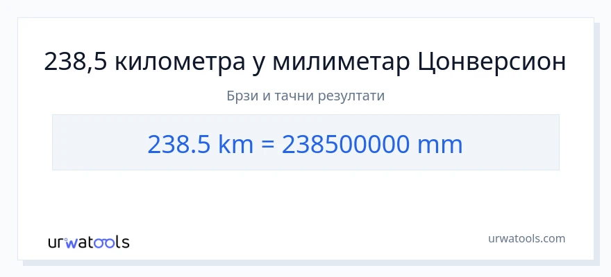 Конверзија од километри до милиметри: 1}