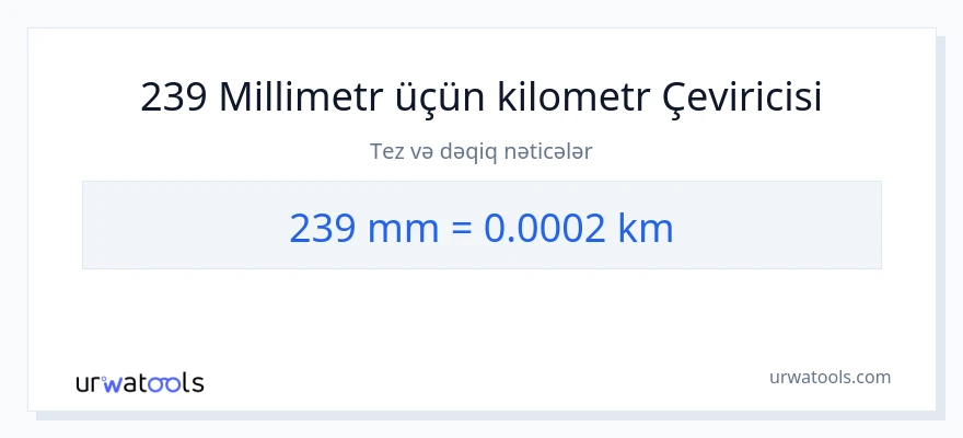 239 millimetr-dən kilometr-ə çevrilmə