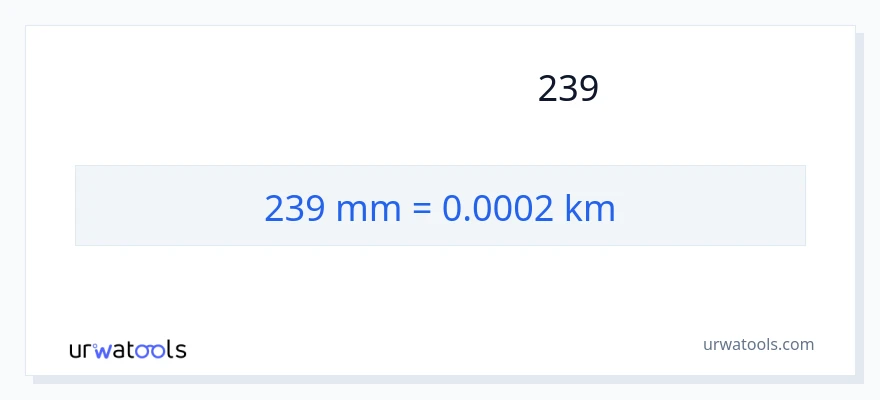 تبدیل 239 میلی‌متر به کیلومتر