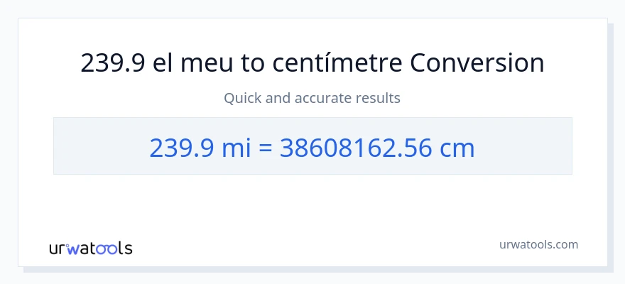 Conversió de 239.9 milles a Centímetres