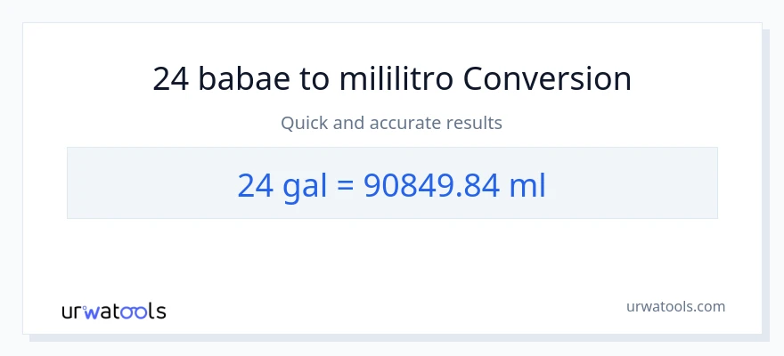 24 Mga galon patungong mga mililitro na conversion