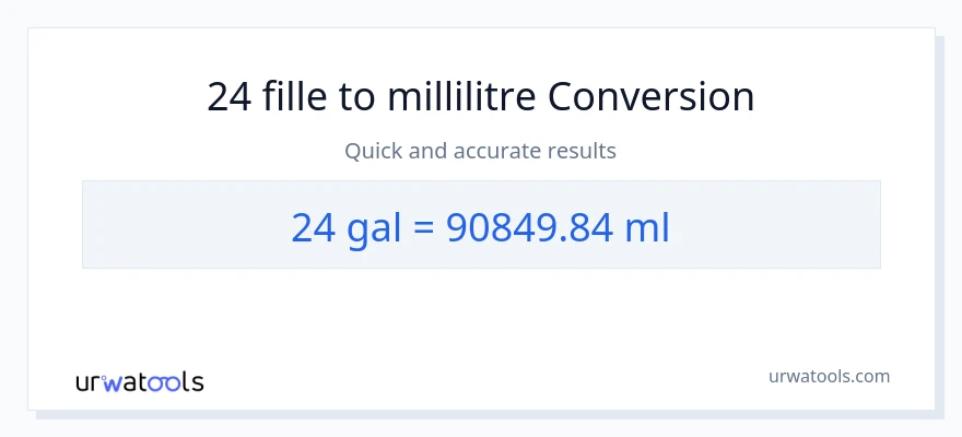 Conversion 24 Gallons vers millilitres