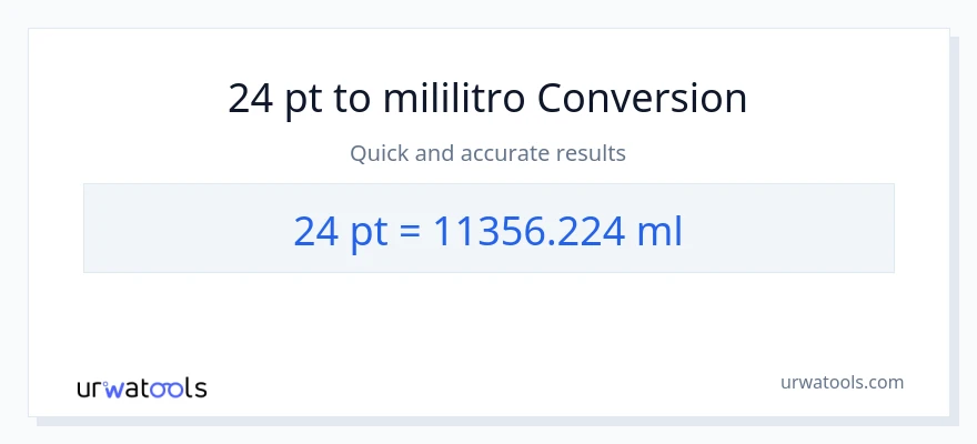 24 Pints patungong mga mililitro na conversion