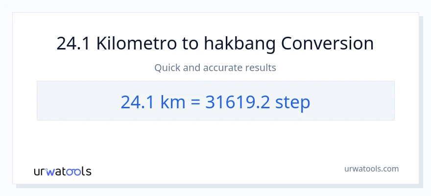 24.1 Kilometro patungong mga hakbang na conversion