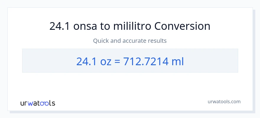 24.1 Mga onsa patungong mga mililitro na conversion