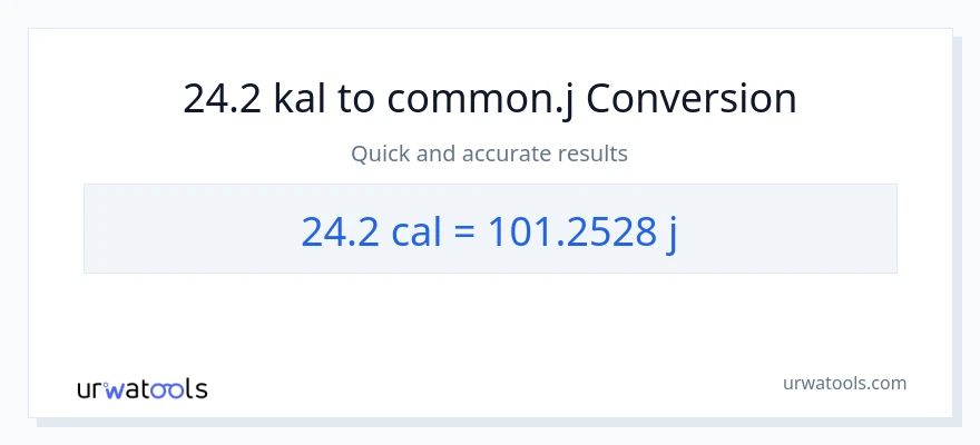 24.2 mga kaloriya patungong mga joule na conversion