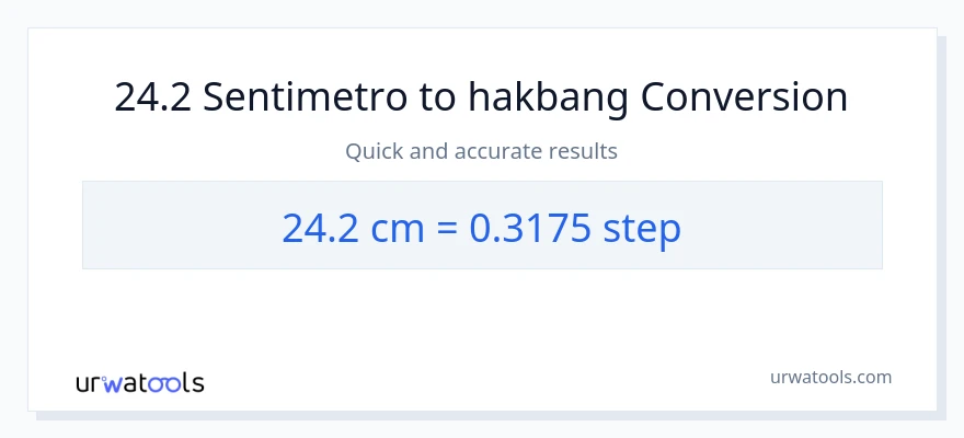 24.2 Mga Sentimetro patungong mga hakbang na conversion