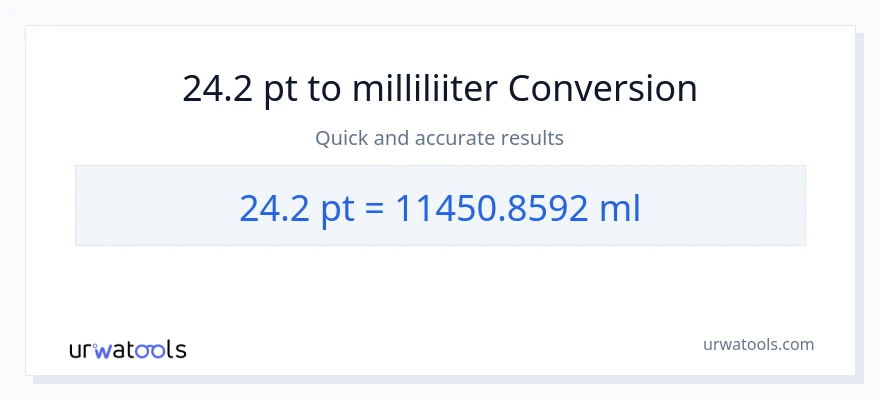 24.2 Pints konversioon milliliitrid-ks