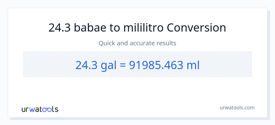 24.3 Mga galon patungong mga mililitro na conversion