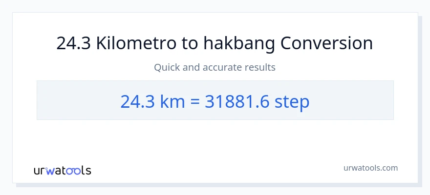24.3 Kilometro patungong mga hakbang na conversion