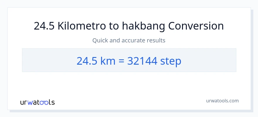 24.5 Kilometro patungong mga hakbang na conversion