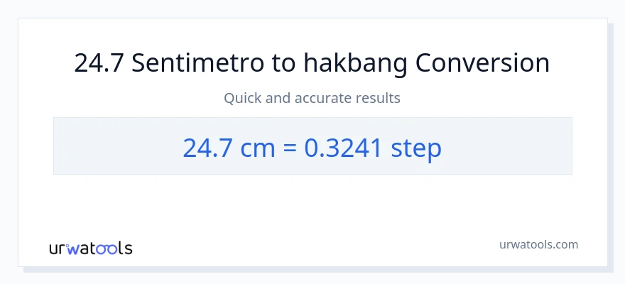 24.7 Mga Sentimetro patungong mga hakbang na conversion
