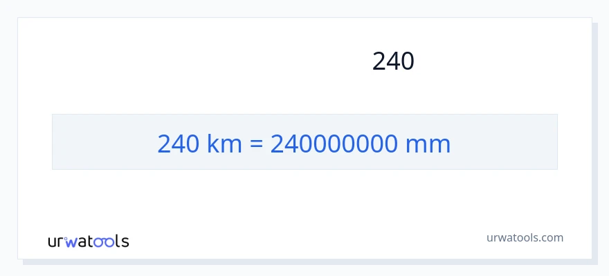 تبدیل 240 کیلومتر به میلی‌متر