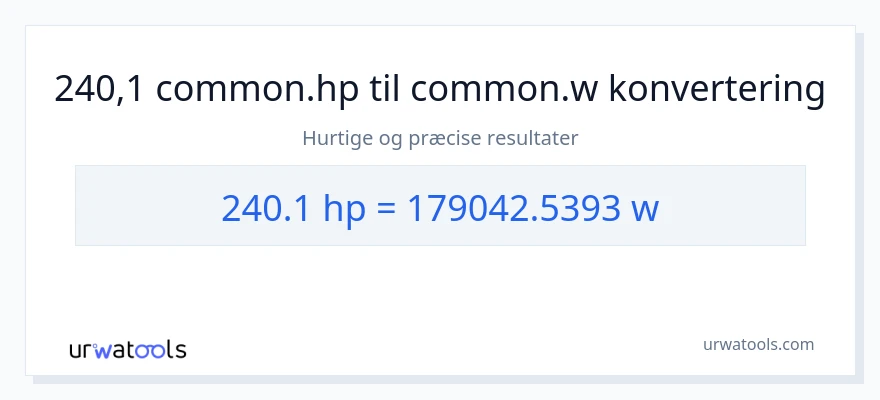 240.1 hestekræfter til watt konvertering