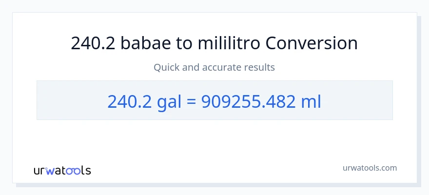 240.2 Mga galon patungong mga mililitro na conversion